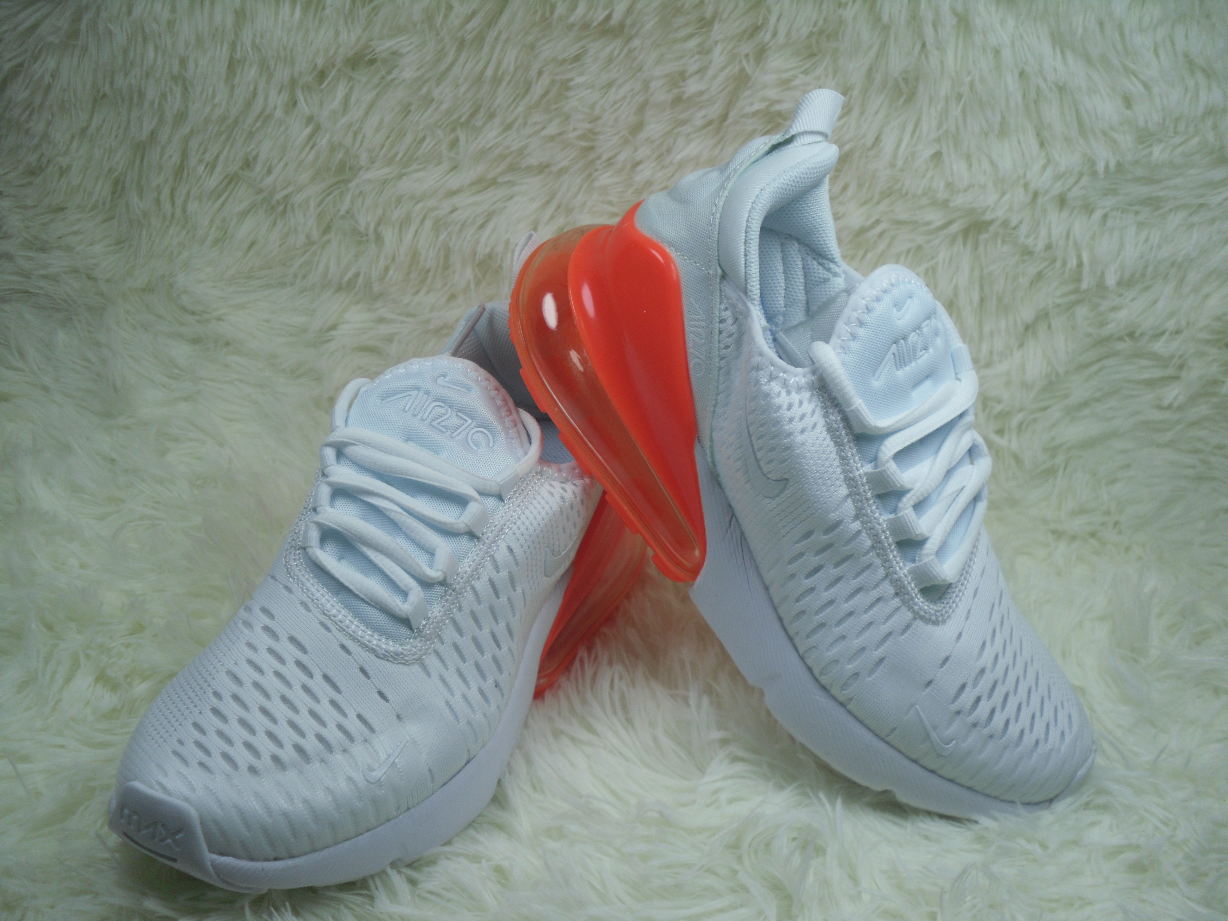Women Nike Air Force 270 White Orange Shoes